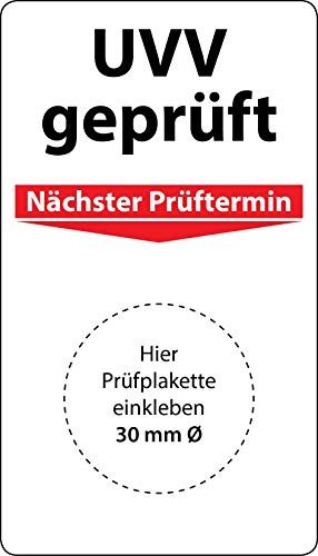 Grundplakette UVV geprüft, 100 Stück, 70 x 40 mm, Vinylfolie, selbstklebend, Grundetikett für UVV-Prüfung von Fast-Label