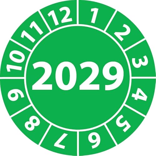 Jahresprüfplakette 2023, Vinylfolie, selbstklebend, Prüfaufkleber, Jahresplakette für das Jahr 2023 (20 mm Ø, Grün, 250) von Fast-Label