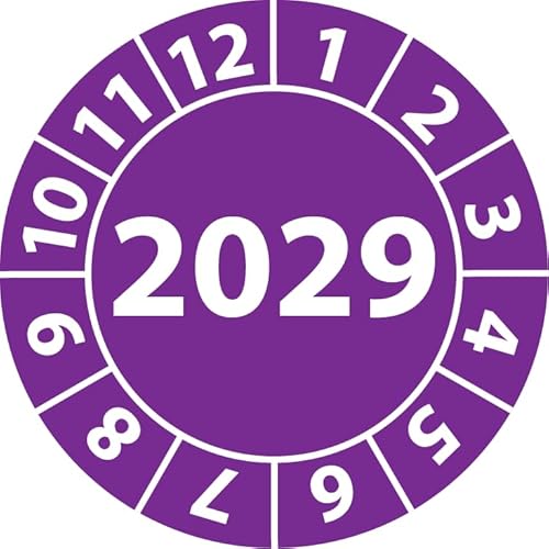 Jahresprüfplakette 2023, Vinylfolie, selbstklebend, Prüfaufkleber, Jahresplakette für das Jahr 2023 (20 mm Ø, Violett, 250) von Fast-Label