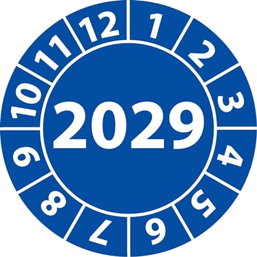 Jahresprüfplakette 2023, Vinylfolie, selbstklebend, Prüfaufkleber, Jahresplakette für das Jahr 2023 (30 mm Ø, Blau, 500) von Fast-Label