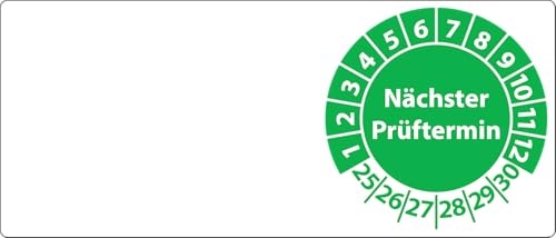 Kabelprüfplaketten Nächster Prüftermin 2025, 70 x 30 mm, 100 Stück, Prüfplaketten für Kabel (Grün) von Fast-Label