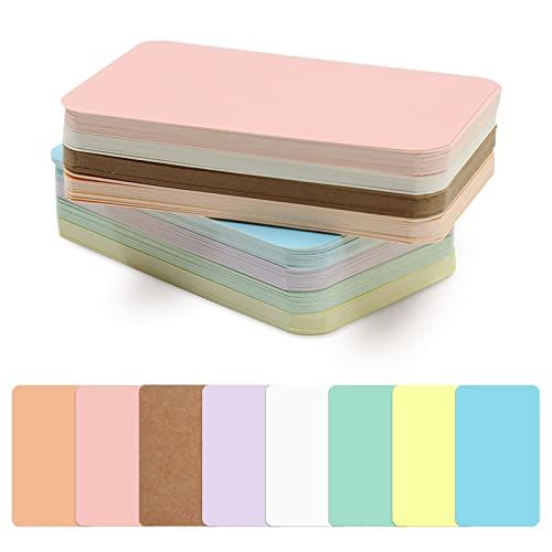 120 Stück kleine leere Papiernachrichten, Visitenkarten, 8,9 x 5,1 cm Mini-Karteikarten für Geschenk, 8 Farben, blanko, Wortschatz, Lernkarten, doppelseitig, farbige Grußkarten, unliniert von Fatiya