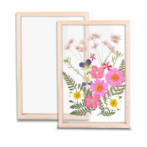 Fatiya Bilderrahmen aus Holz, getrocknete, gepresste Blumen, 19,8 x 30 cm, transparent, doppelter Acryl-Bilderrahmen, DIY-Holz-Bilderrahmen für Wand- und Tischdekoration, Geschenke, 2 Stück Fatiya Bilderrahmen aus Holz, getrocknete, gepresste Blumen, 19,8 x 30 cm, transparent, doppelter Acryl-Bilderrahmen, DIY-Holz-Bilderrahmen für Wand- und Tischdekoration, Geschenke, 2 Stück von Fatiya
