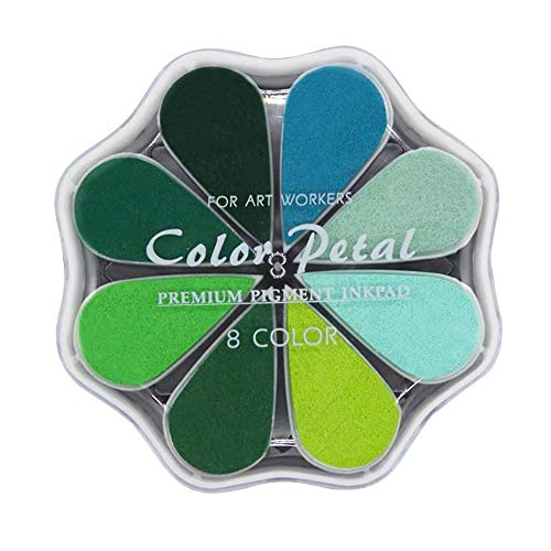 Stempelkissen in 8 Farben zum Basteln, Regenbogenfarben, kleine Gummistempel, Stempelkissen, Pigmentblütenpunkt-Optionspad, waschbar, für Kartenherstellung, Sammelalben(1016) von Fatiya