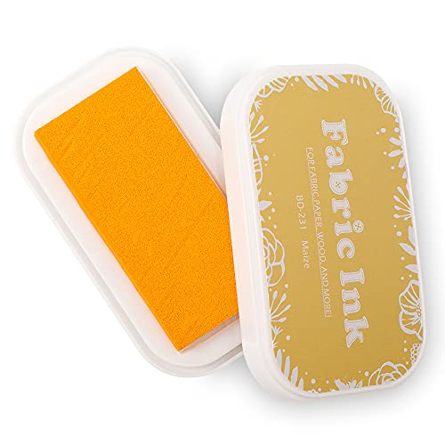 Stoff-Stempelkissen für Gummistempel, waschbare Bastel-Stempelkissen für Kartenherstellung Scrapbook, permanentes Stempelkissen für Holz, Papier, 9,4 x 5,3 cm (Gelb, 231) von Fatiya
