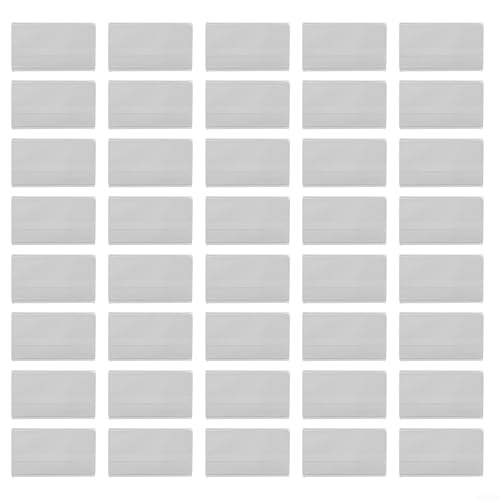 Fauhapyway Set mit 40 Mini-Acryl-Schilderhaltern für Namenskarten und Etiketten, transparente L-förmige Präsentationsständer, geeignet für Business, Büro, Hotel und Konferenzraum (2 x 4 cm) von Fauhapyway