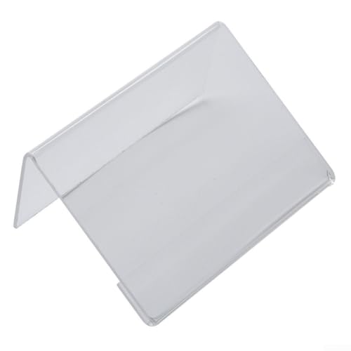 Fauhapyway Set mit 40 Mini-Acryl-Schilderhaltern für Namenskarten und Etiketten, transparente L-förmige Präsentationsständer, geeignet für Business, Büro, Hotel und Konferenzraum (4 x 6 cm) von Fauhapyway