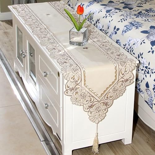 Tischläufer mit Blumenstickerei, weicher Spitzenstoff für Veranstaltungen und Zuhause, 40 x 150 cm, Nr. 2 Tischläufer mit Blumenstickerei, weicher Spitzenstoff für Veranstaltungen und Zuhause, 40 x 150 cm, Nr. 2 von Fauhapyway