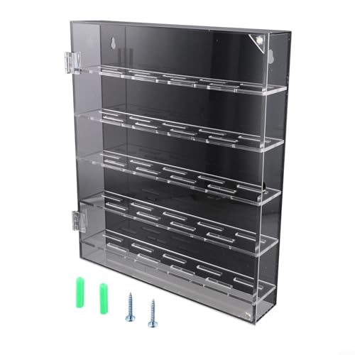 Transparente runde Münzbox mit Magnetverschluss zur Staubanzeige von Sammlerstücken (schwarzer Boden) von Fauhapyway