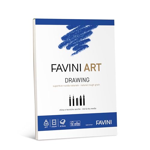 FAVINI Art Block, Drawing, Grammatur 140 g/m², 30 Blatt, Format: 21 x 29,7 cm, A4 von Favini