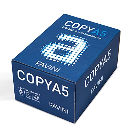 Favini A620555 Copy A5 1.000 Blatt weißes Papier im praktischen Spender, Format A5 (14,8 x 21 cm) Made in Italy von Favini