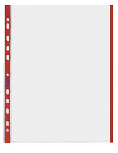 Favorit 100460030 - Transparente Briefumschläge, Universallochung, 21 x 29,7 cm, rot von Favorit
