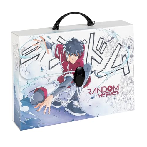 Favorit Koffer aus Polypropylen mit Aufdruck in hoher Auflösung MANGA Random Heroes, Maße 37,5 x 27 cm, Rücken 8 cm, 1 Verschluss von Favorit