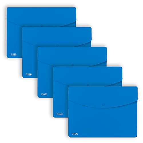 Favorit Umschläge mit Knopf Sprint, A4, Polypropylen, matt, 5 Stück, hellblau Favorit Umschläge mit Knopf Sprint, A4, Polypropylen, matt, 5 Stück, hellblau von Favorit