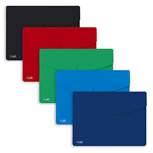Favorit Umschläge mit Knopf Sprint, A4, Polypropylen, matt, 5 Stück, verschiedene Farben Favorit Umschläge mit Knopf Sprint, A4, Polypropylen, matt, 5 Stück, verschiedene Farben von Favorit
