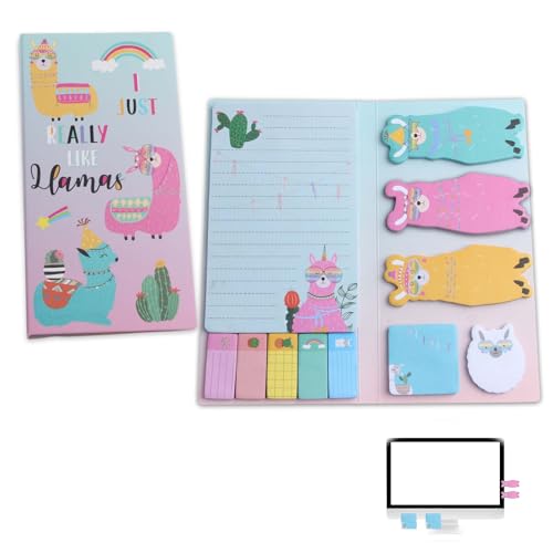 1 x Haftnotizen-Set, Alpaka-Form, Tier-Cartoon-Haftnotizen, Haftnotizblock, kreativ, einfache Cartoon-Notizen, Kinder-Haftnotizen für Kinder, Zuhause, Büro, Schulbedarf von Favson