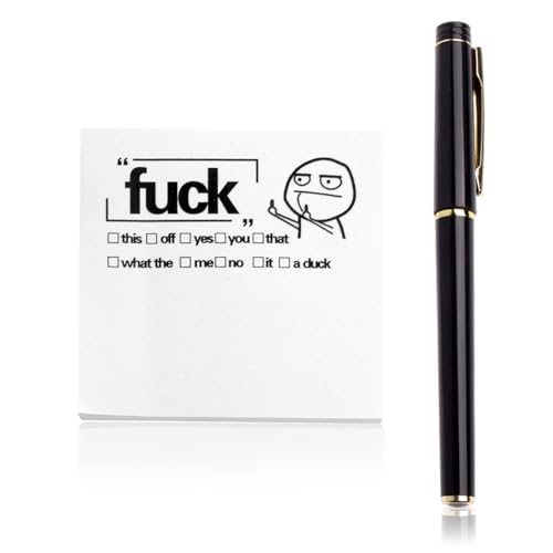 1 x schwarze lustige Haftnotizen und Stift, lustige Stifte, lustige Parof-Notizen, Bürobedarf, Notizblöcke, Schreibtischzubehör, Erwachsenen-Notizblöcke, Bürobedarf, Weihnachtsgeschenke für Freunde von Favson