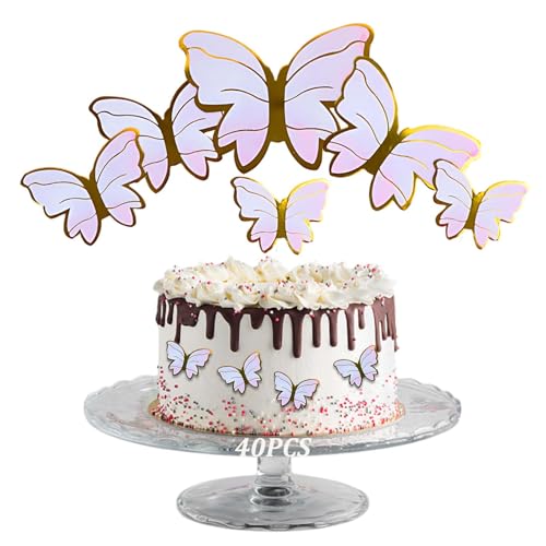 40 Stück rosa Schmetterlings-Kuchenaufsätze für Kuchendekoration, rosa Kuchendekorationen, Geburtstagskuchenaufsatz, Kuchenaufsatz für Mädchen, Damen, Happy Birthday, Hochzeit, Party-Dekorationen 40 Stück rosa Schmetterlings-Kuchenaufsätze für Kuchendekoration, rosa Kuchendekorationen, Geburtstagskuchenaufsatz, Kuchenaufsatz für Mädchen, Damen, Happy Birthday, Hochzeit, Party-Dekorationen von Favson