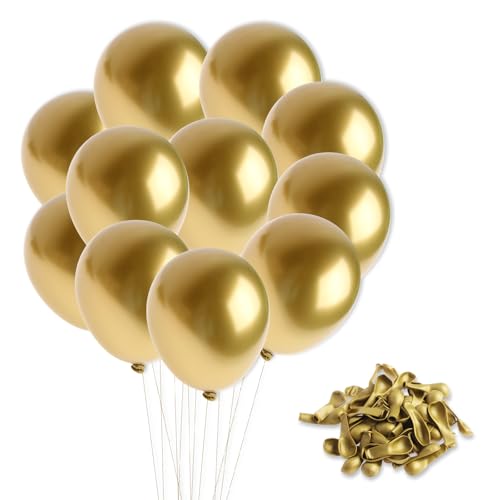 50 Stück 12,7 cm goldene Luftballons, goldfarbene Metallic-Luftballons, romantische Luftballons, kleine Latex-Geburtstagsballons für Mädchen, Geburtstagsdekoration, Zubehör für Babys, Frauen 50 Stück 12,7 cm goldene Luftballons, goldfarbene Metallic-Luftballons, romantische Luftballons, kleine Latex-Geburtstagsballons für Mädchen, Geburtstagsdekoration, Zubehör für Babys, Frauen von Favson