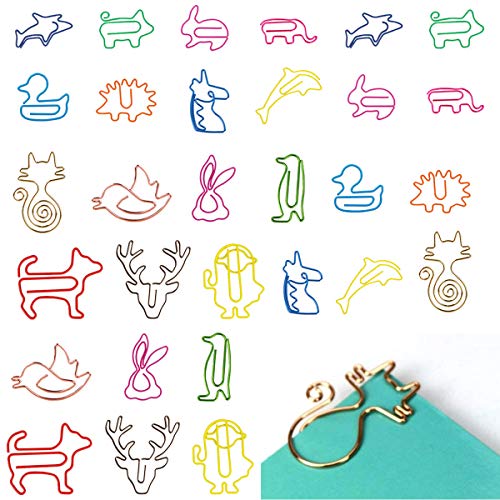 Favson Büroklammern, Metall, buntes Tier-Design, Büroklammern, Cartoon-Lesezeichen für Büro, Schule, Notizbuch, Geschenke für Frauen, Kinder, Haustierliebhaber, Kollegen, 30 Stück Tiere Favson Büroklammern, Metall, buntes Tier-Design, Büroklammern, Cartoon-Lesezeichen für Büro, Schule, Notizbuch, Geschenke für Frauen, Kinder, Haustierliebhaber, Kollegen, 30 Stück Tiere von Favson