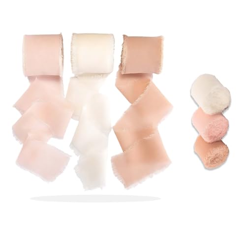 Seidiges Chiffonband, Seiden-Satinband, Khaki, hell, 4 cm × 5 m, ausgefranste Kanten, Chiffon-Seidenähnliches Band für Hochzeitssträuße, Bündelung, Geschenkverpackungen und Bastelarbeiten, Dekoration Seidiges Chiffonband, Seiden-Satinband, Khaki, hell, 4 cm × 5 m, ausgefranste Kanten, Chiffon-Seidenähnliches Band für Hochzeitssträuße, Bündelung, Geschenkverpackungen und Bastelarbeiten, Dekoration von Favson