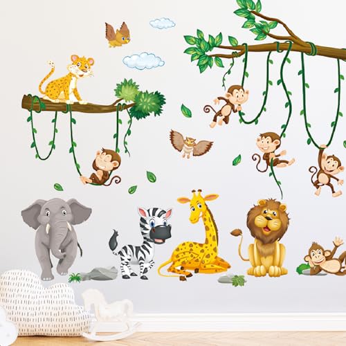Wandtattoo Dschungel Waldtiere Baum,Wandsticker Kinderzimmer Tierische Party,Wandaufkleber Safari Elefant Giraffe Löwe,Wanddeko für Kinderzimmer Babyzimmer Schlafzimmer, Wandtattoo Waldtiere Wandtattoo Dschungel Waldtiere Baum,Wandsticker Kinderzimmer Tierische Party,Wandaufkleber Safari Elefant Giraffe Löwe,Wanddeko für Kinderzimmer Babyzimmer Schlafzimmer, Wandtattoo Waldtiere von Favson