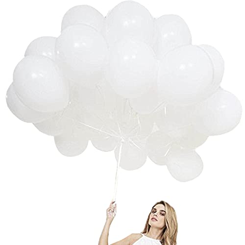 White Latex Balloons, Pack of 100 10 Inches Decoration Balloons for Birthday Party, Wedding, Valentine's Day, Graduation, Baby Shower von Favson