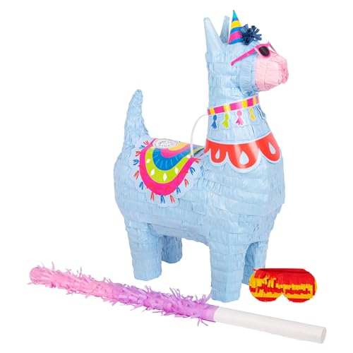 Fax Potato 3pc Lama Pinata-Set mit Rose Stock & Augenbinde - Mexikanisch Kinder Mädchen Jungen Geburtstagsfeier Partys Spiele Dekorationsset Fax Potato 3pc Lama Pinata-Set mit Rose Stock & Augenbinde - Mexikanisch Kinder Mädchen Jungen Geburtstagsfeier Partys Spiele Dekorationsset von Fax Potato