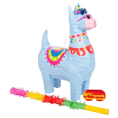 Fax Potato Llama Pinata, Stick & Blindfold Set - 3pc - Rainbow Stick - Mexican Kids Girls Boys Birthday Large Party Parties Games Decorations Kit - W35cm x D12cm x H50cm Fax Potato Llama Pinata, Stick & Blindfold Set - 3pc - Rainbow Stick - Mexican Kids Girls Boys Birthday Large Party Parties Games Decorations Kit - W35cm x D12cm x H50cm von Fax Potato