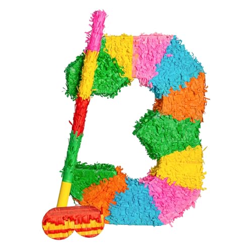 Fax Potato - Pinatas Nummer 3 Karton Pinata, Stick Und Augenbinde - W35cm X D7.5cm X H50cm - Multi von Fax Potato