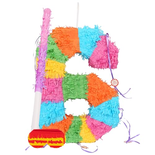 Nummer 6-Piñata-Set mit Stab und Augenbinde - Blauer Stick - Mexikaner Kinder Mädchen Jungen Geburtstagsfeier Parteien Spiele Dekorationen Bausatz - Von Fax Potato Nummer 6-Piñata-Set mit Stab und Augenbinde - Blauer Stick - Mexikaner Kinder Mädchen Jungen Geburtstagsfeier Parteien Spiele Dekorationen Bausatz - Von Fax Potato von Fax Potato