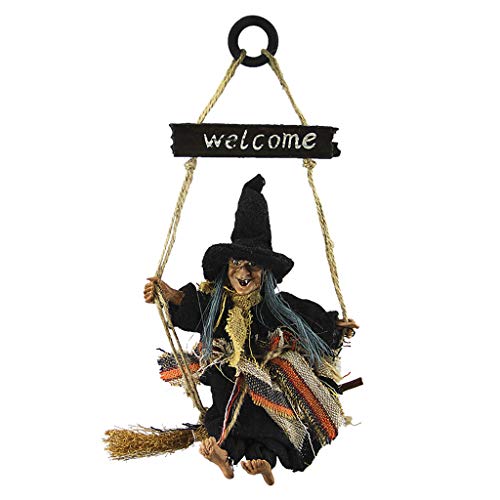 Faxianther Halloween Deko zum Aufhängen Vintage hängende Hexe Holz Halloween Hängedekoration Geist Outdoor hängende Dekoration für Fenster Wand Hof Veranda Tür Hausgarten Party Bar Faxianther Halloween Deko zum Aufhängen Vintage hängende Hexe Holz Halloween Hängedekoration Geist Outdoor hängende Dekoration für Fenster Wand Hof Veranda Tür Hausgarten Party Bar von Faxianther