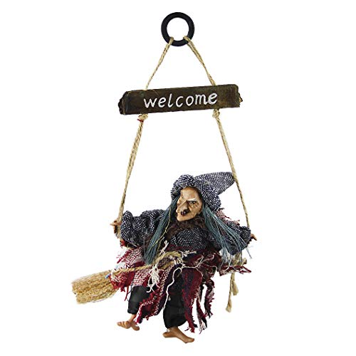 Faxianther Halloween Deko zum Aufhängen Vintage hängende Hexe Holz Halloween Hängedekoration Geist Outdoor hängende Dekoration für Fenster Wand Hof Veranda Tür Hausgarten Party Bar Faxianther Halloween Deko zum Aufhängen Vintage hängende Hexe Holz Halloween Hängedekoration Geist Outdoor hängende Dekoration für Fenster Wand Hof Veranda Tür Hausgarten Party Bar von Faxianther