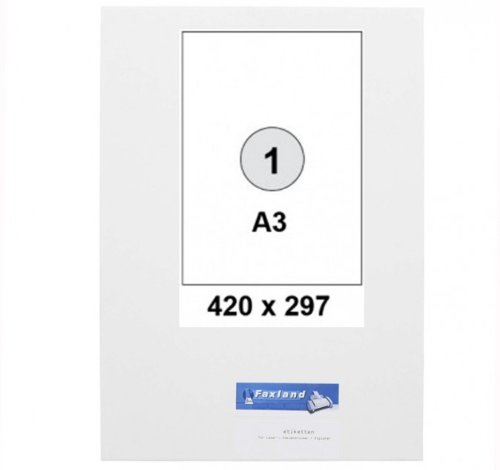 10x DIN A3 Etiketten - Testpack 420x297 mm, Testset 10x DIN A3 Etiketten - Testpack 420x297 mm, Testset von Faxland