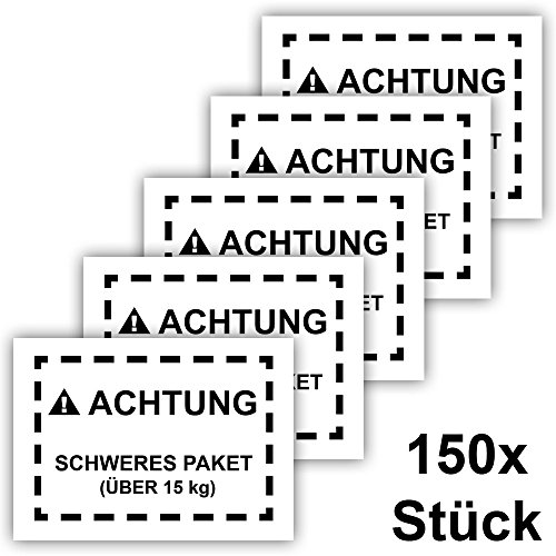 150x Schweres Paket Aufkleber, Groß 15x10cm, Kennzeichnung schwerer Pakete für Versand an Amazon FBA, 150 Stück 150x Schweres Paket Aufkleber, Groß 15x10cm, Kennzeichnung schwerer Pakete für Versand an Amazon FBA, 150 Stück von Faxland