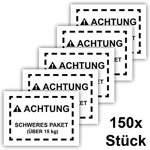 150x Schweres Paket Aufkleber, Groß 15x10cm, Kennzeichnung schwerer Pakete für Versand an Amazon FBA, 150 Stück von Faxland