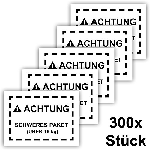 300x Schweres Paket Aufkleber, Groß 15x10cm, Kennzeichnung schwerer Pakete für Versand an Amazon FBA, 300 Stück von Faxland