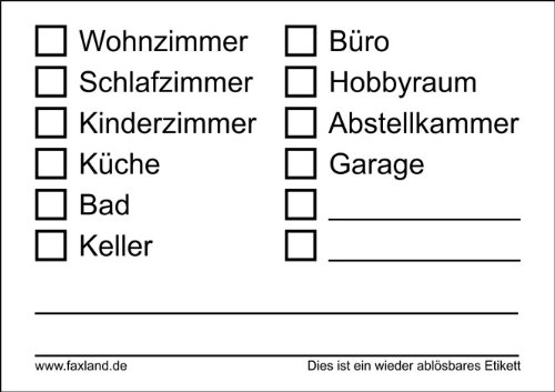 40x Umzugetiketten - Ablösbar - Weiss, Beschriftung mit Etiketten vom Umzugskarton für den Überblick beim Umzug, 40 Stück von Faxland