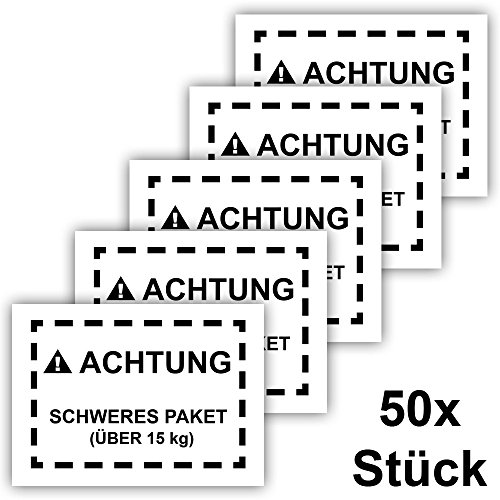 50x Schweres Paket Aufkleber, Groß 15x10cm, Kennzeichnung schwerer Pakete für Versand an Amazon FBA, 50 Stück 50x Schweres Paket Aufkleber, Groß 15x10cm, Kennzeichnung schwerer Pakete für Versand an Amazon FBA, 50 Stück von Faxland