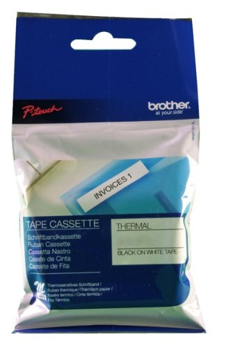 Beschriftungsband für Brother P-Touch 90, Schwarz auf Weiss, 12 mm, Schriftband-Kassette für Brother, 12mm breit, 4mtr. von Faxland