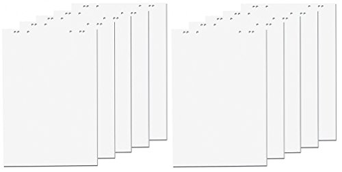 Faxland - Blätter für Flipchart, 20 Seiten, 69 x 99 cm, 5 Pakete, 6 Löcher, Weiß, 10 Flipchartblöcke, weiß, 1 von Faxland