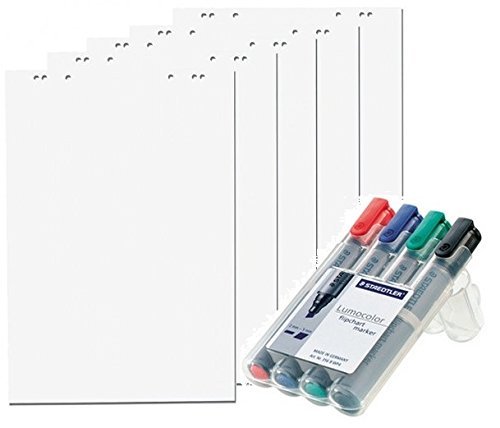 Faxland - Blätter für Flipchart, 20 Seiten, 69 x 99 cm, 5 Pakete, 6 Löcher, Weiß 5 Flipchartblöcke + 4er Marker weiß Faxland - Blätter für Flipchart, 20 Seiten, 69 x 99 cm, 5 Pakete, 6 Löcher, Weiß 5 Flipchartblöcke + 4er Marker weiß von Faxland
