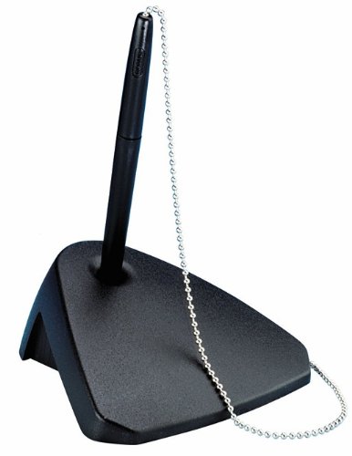Faxland Kuliständer Schwarz mit Kette 40cm und Ständer, Standkugelschreiber, Kugelschreiber an Kette, Schwarz Faxland Kuliständer Schwarz mit Kette 40cm und Ständer, Standkugelschreiber, Kugelschreiber an Kette, Schwarz von Faxland