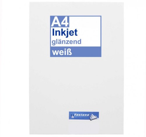 Inkjet Klebefolie 10 x DIN A4 weiß glänzend - Druckerfolie zum bedrucken mit Tinte von Faxland