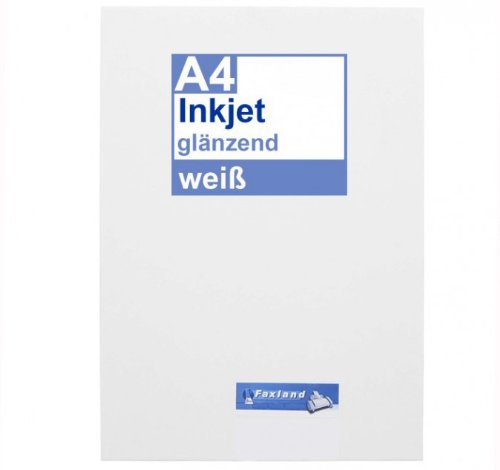 Inkjet Klebefolie 10 x DIN A4 weiß glänzend - Druckerfolie zum bedrucken mit Tinte Inkjet Klebefolie 10 x DIN A4 weiß glänzend - Druckerfolie zum bedrucken mit Tinte von Faxland