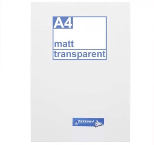 Klebefolie 10 x DIN A4 transparent matt - Druckerfolie, klebend, zum bedrucken, Wetterfest, Wasserfest für Laserdrucker, Outdoor von Faxland