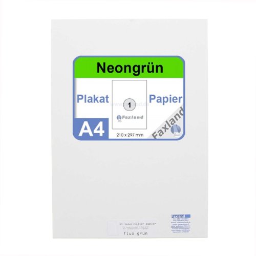 Neonpapier 100x DIN A4 Kopierpapier Neongrün - in Neon Farbe Fluo Grün Neonpapier 100x DIN A4 Kopierpapier Neongrün - in Neon Farbe Fluo Grün von Faxland