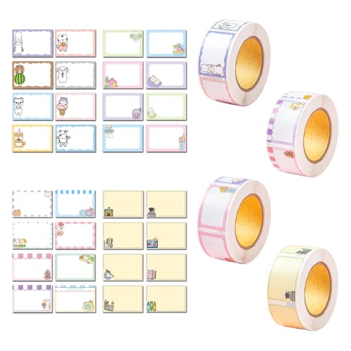 Fayemint 1400 Stück Etiketten Selbstklebend Schule Kinder, Buchetiketten zum Beschriften, Selbstklebende Etiketten für Schreiben, für Notizbücher, Kleidung, Schultaschen, Marmeladengläser von Fayemint