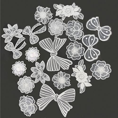 20 Stücke Weiß Spitze Applique, Spitze Blumen Aufnäher, Spitze Organza Stickerei, Zum Reparieren und Dekorieren von Kleidung, Taschen, Hüten 20 Stücke Weiß Spitze Applique, Spitze Blumen Aufnäher, Spitze Organza Stickerei, Zum Reparieren und Dekorieren von Kleidung, Taschen, Hüten von Fayemint