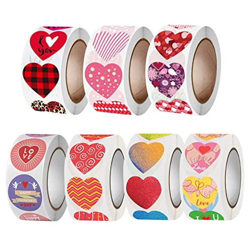 Fayemint 3500 Stück Love Herz Aufkleber, Multicolor, Herzförmig, für Geschenktüten, Umschläge, Bäckerei-Geschenktüten von Fayemint